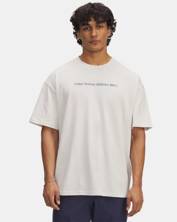 UA Running Shoe Heavyweight Mens Oversized Short Sleeve